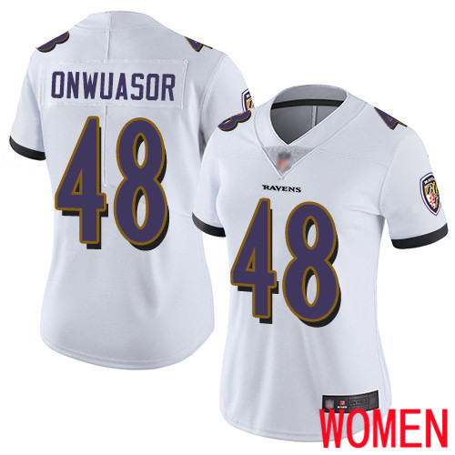 Baltimore Ravens Limited White Women Patrick Onwuasor Road Jersey NFL Football #48 Vapor Untouchable